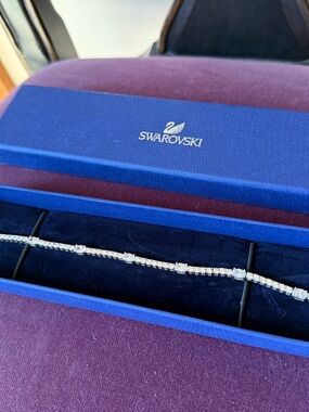 Swarovski Silver Tennis Bracelet with Clear Crystals